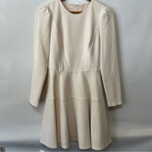Gal Meets Glam Celeste Long Sleeve Dress Cream
